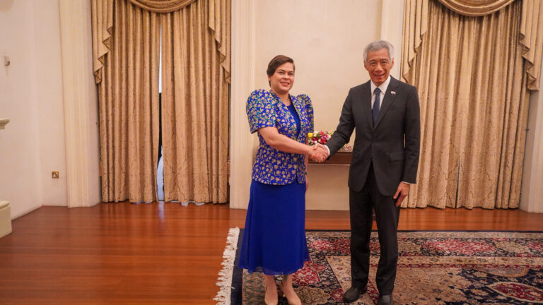 Vice President and Secretary of Education Sara Z. Duterte with Singapore Prime Minister Lee Hsien Loong.